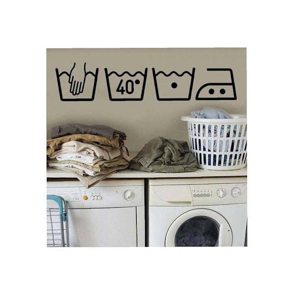 GP Wall Decals Washing Machine Stickers Removable Vinyl Wall Mural Bedroom Decor Wall Decals for Laundry Room