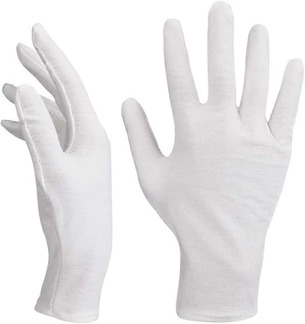 12 Par Vit Handske Bomulls Mjuka Bomulls Handskar Andningsbara Arbets Handskar Kvinnor
