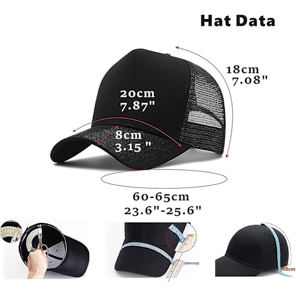 Oversize XXL Mesh Trucker Hat Store Hatte Til Mænd Høj Krone Baseball Cap Åndbar Dad Hat Justerbar 23.6\"-25.6\"