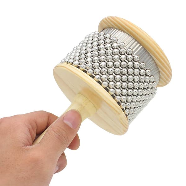 Kabas håndbetjent træpercussioninstrument, rustfrit stålbrød, latinamerikansk percussioninstrument