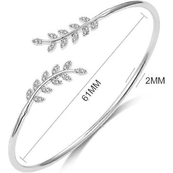 1 Armbånd med bladmønster dekorert med Swarovski-krystaller i gaveeske