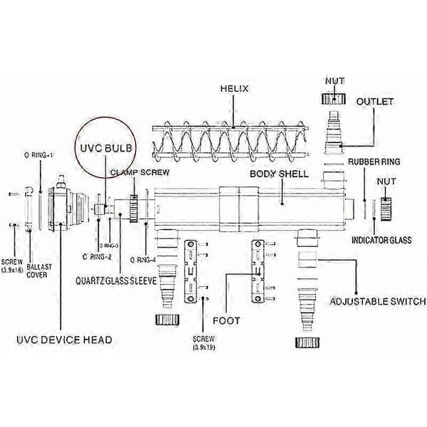 CUV-236 UV Lampe, 36W Sterilisatorrør for Desinfeksjon SZRH A-G