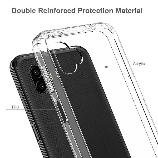 Til Samsung Galaxy Xcover 6 Pro Hård Akryl Bagside + Blød TPU Høj Impact Case Transparent Anti-Gul Slim Cover