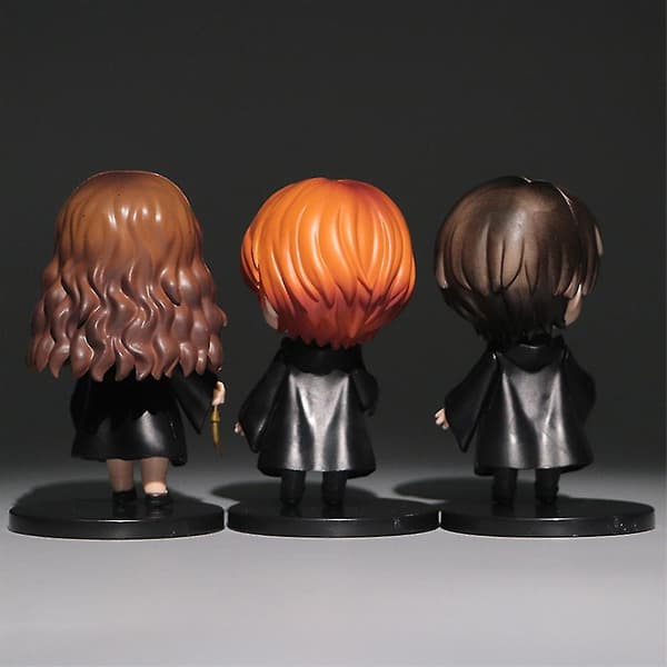 3-pack Harry Potter Ron Hermione Figuriner Leksmodelldockor Dekorationer för Bordsskivan Present till Barn