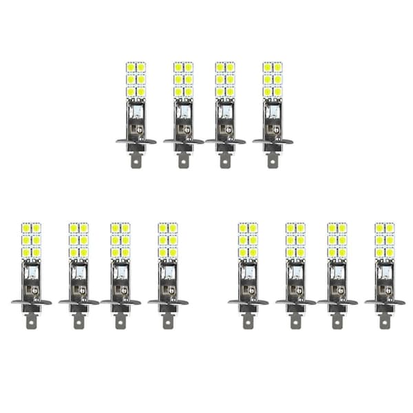 12PCS H1 6000K Super White 80W LED-strålkastarsats Dimljus