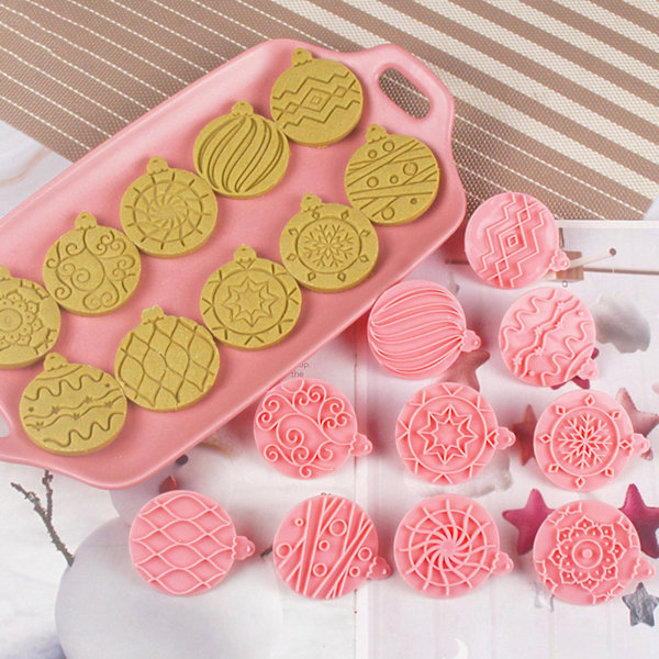 Julgranskulor Pepparkaksformar Diskmaskinsäker Press Fondant Kaktillverkare Form Köksbakverktyg