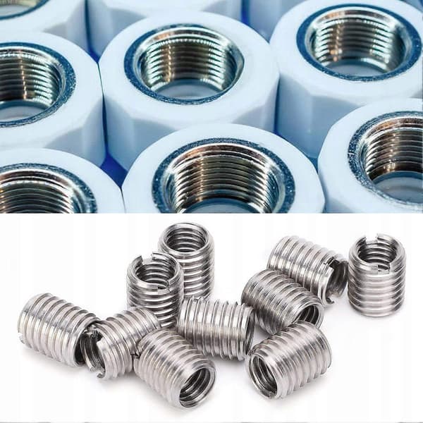 10x Gevindreparationsbøsninger M8/m6 Reduktion L=20mm Rustfrit stål