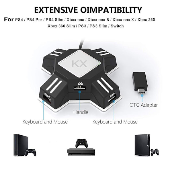 Tastatur Mus Adapter Controller Konverter Adapter Til Switch/ps4/ps4 Pro/ps4