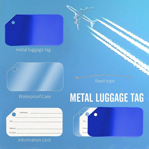6 kpl Metalliset Matkatavaramerkit Matkalaukuille, Vedenpitävät Matkalaukku Merkit Matkalaukkuille, Matkatavaramerkit