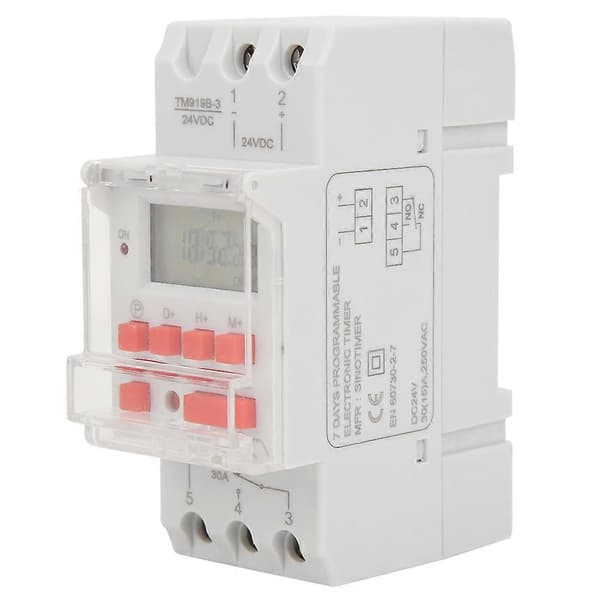 DC 24V 30A Ukentlig 12/24 timer Bryter LCD På Av Kontroll Programmerbart Tidsrelé