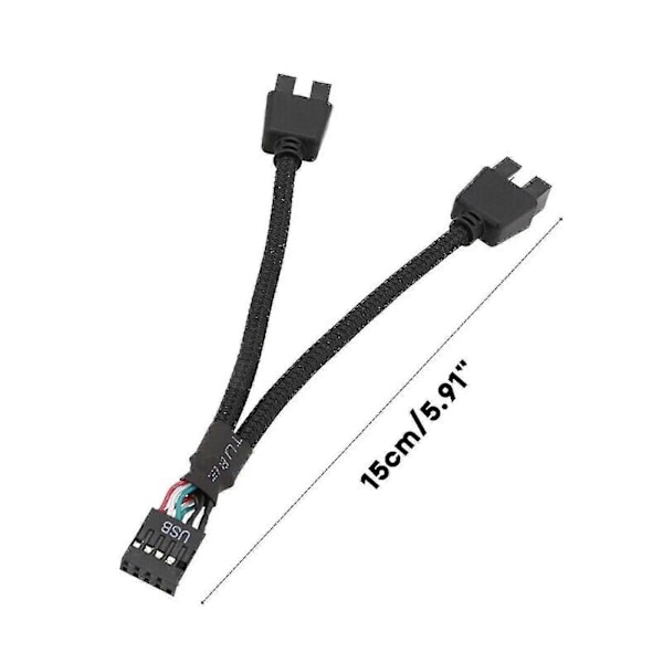 Bundkort USB 2.0 9 Pin Header 1 Til 2 Udvidelseshub Splitter Adapter Konverter Ny