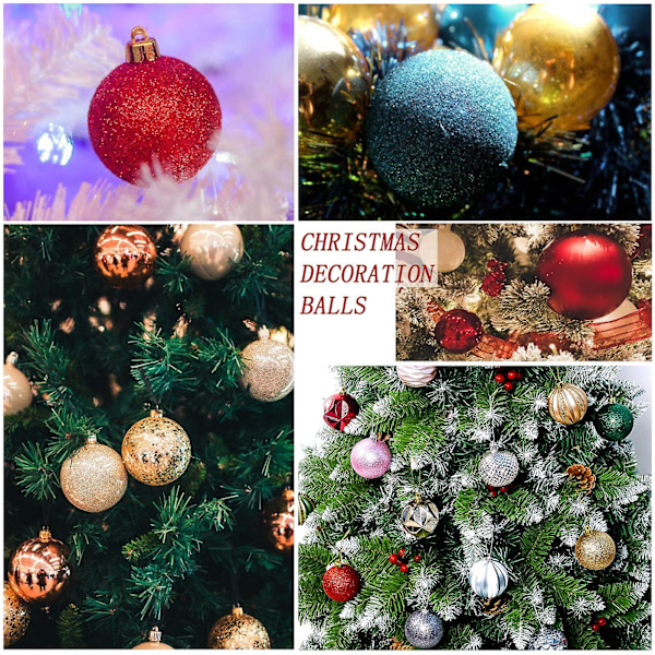 Julgranskulor, 12 stycken Julgranskulor, Matta och blanka Julgranskulor Glittrande Julgranskulor (röda)