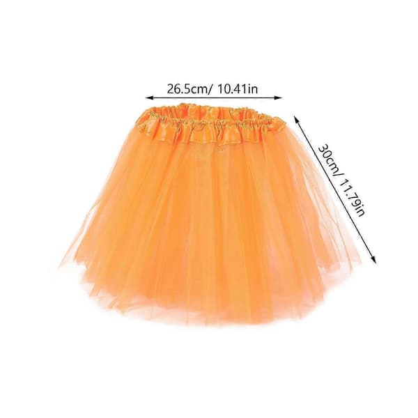 Orange Tutu Nederdel til Kvinder 2 stk. Kort Lagdelt Balletdans Nederdele