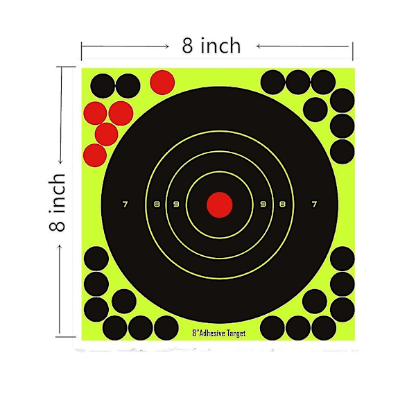 Målskiver 8 Tommer Reaktiv Sprut Selvklebende Skyteblink Lyse Fluorescerende Gule Ved Treff Pistol Klistremerker (25 Stk)