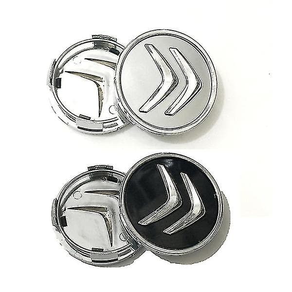 4 stk. 60mm Bilhjul Centernavkapsler til Citroen STØRRELSE: Sort