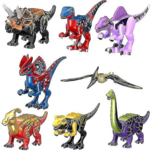 8 st Dino-byggklossar att montera