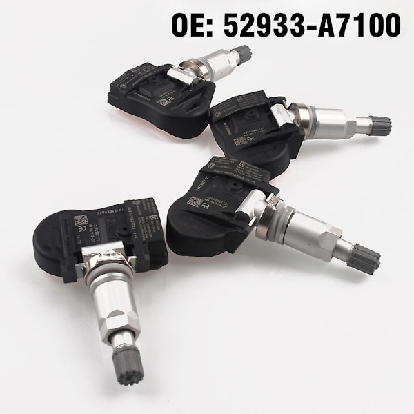4 stk. Bil Dæktryksovervågningssensor Tpms 433mhz 52933a7100 Til Hyundai Tucson 2014-2017 Elantra Hd Md Til Kia K3 2013-2016