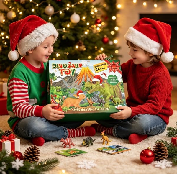 Jule Dinosaur Verden Julekalender, 24 stk. Dinosaur Model Legetøj Julekalender til Drenge og Piger