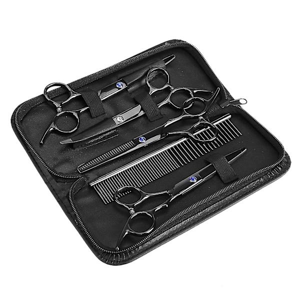 Pet Grooming Scissors Kit 7 stk - Klipning tyndere hårklippningsværktøjer til hund- og kattefrisører
