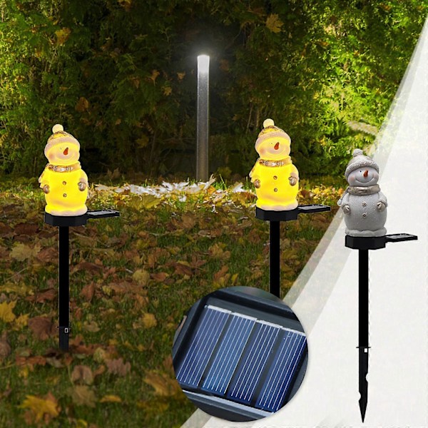 Julehagelys LED Juleleker Snømann Plugglys Jordplugglys