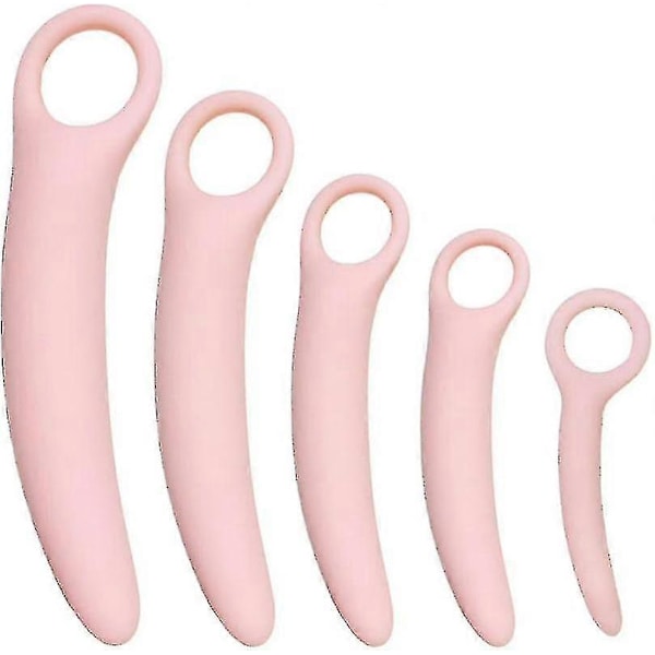 QoQiu 5-pak Silicone Pelvic Gulv Muskel Dilator Træningssæt Pelvic Wand Massager til Kvinder Pelvic Gulv Muskeltræner, Pelvic Gulv Styrkelse Yal