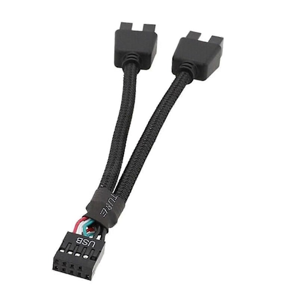 Bundkort USB 2.0 9 Pin Header 1 Til 2 Udvidelseshub Splitter Adapter Konverter Ny
