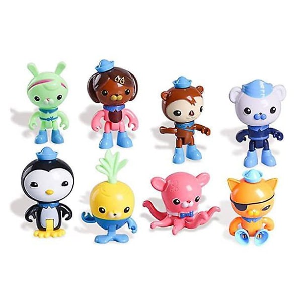 Suminiy.us 8-pack Octonauts Figurer 5-10cm Leksaker Barnacles Peso Kwazii Barnpresenter