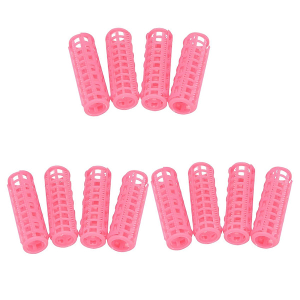 12 stk. Pink Plastik DIY Hår Styling Rullekrøller Klips