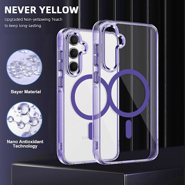 Skal för Samsung Galaxy A55 5G Kompatibelt med MagSafe TPU+PC Transparent Mobilskal