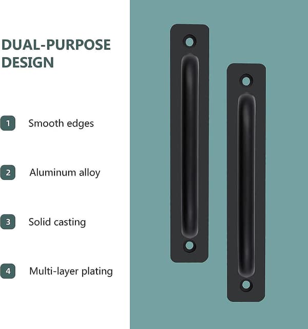Dørgreb, 2 stk. Robust Stald Dørgreb Skydedørgreb Tryk Dørgreb med Bagplade Aluminium Legering Møbelgreb