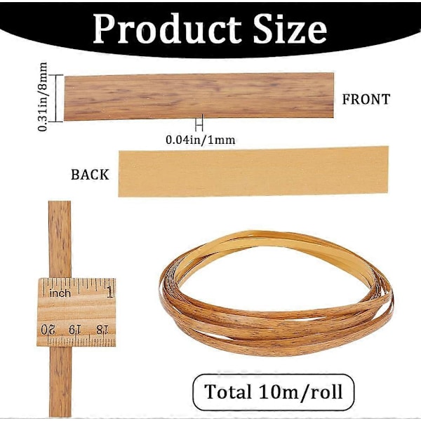 8mm x 10m Rattanvävmaterial Webbing Korg Vävning Reed Tillbehör Syntetisk Rattan Vävd Möbel Reparationskit Plast Cane Fix för Trädgård Pati
