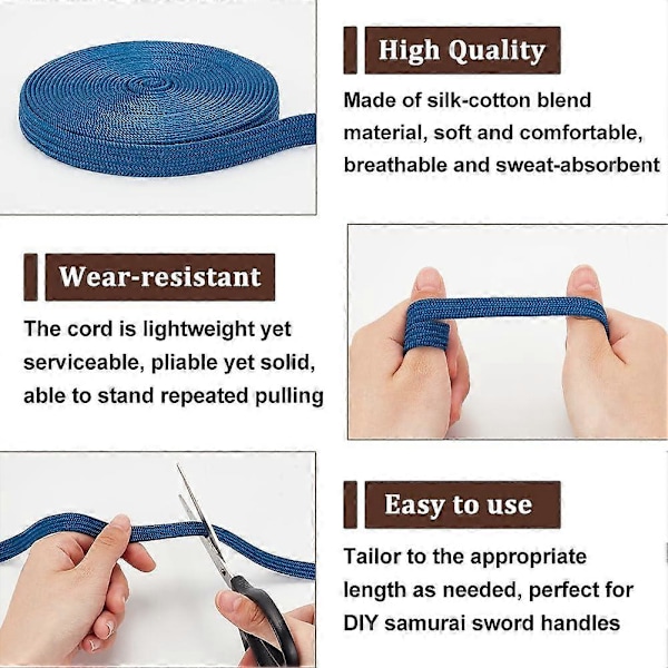 DIY Ito Sageo Indpakningsledning Kunstig Læder Sværdhåndtag Ledning Tsukamaki Sageo Indpakningsledning DIY