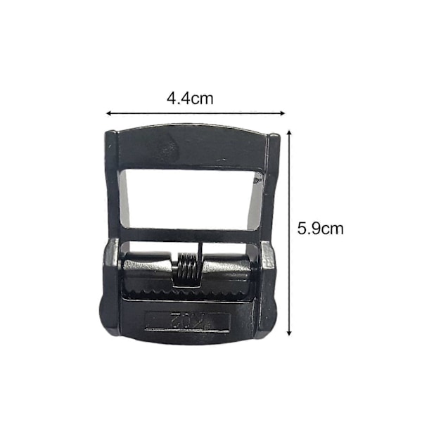 10 stk. spændebeslag til 38 mm webbing bagage last kajak board surf sort
