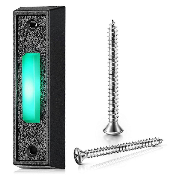 1 st Trådlös Dörrklocka Knapp med LED-Ljus, Ersättning för Dörrklocka Ringknapp, Väggmonterad Dörröppnare