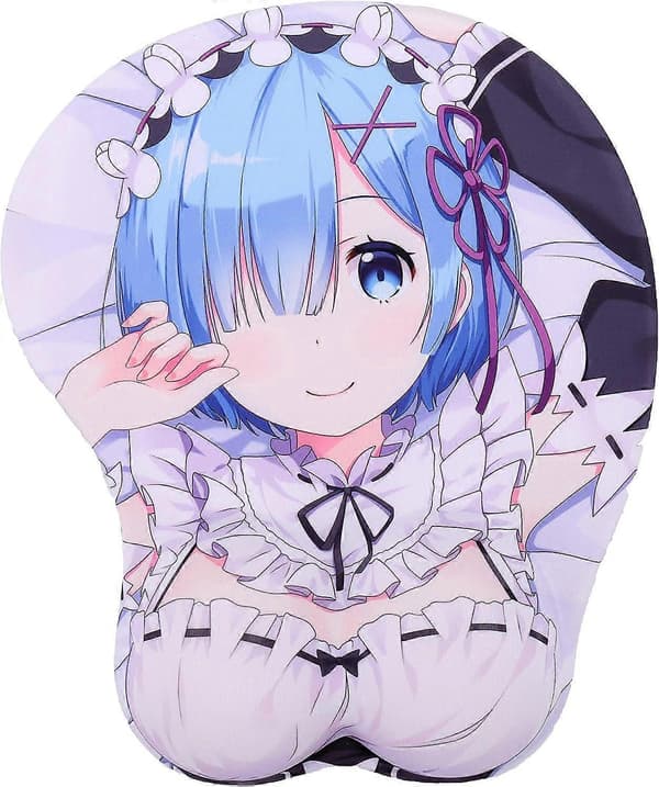 Re: Zero Rem 3D Anime Musemåtter med Håndledsstøtte Gaming Musemåtter 2-vejs Skin (MK0017)