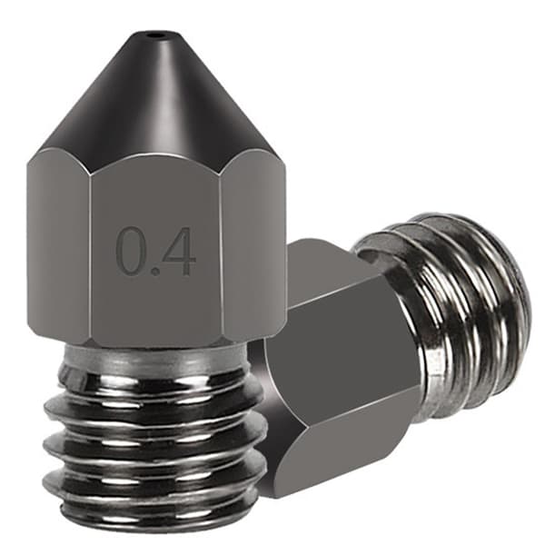 2 stk. 0,4 mm hærdet stål MK8 ekstruder dyser til 3D-printer -10 / 3/5, 3/V2 Ender3 Pro, Pr