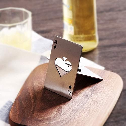 🍻 God spillekort flaskeåbner 4-pak (2 sorte og 2 sølv) - rustfrit stål - kunstnerisk spillekort flaskeåbner - ølflaskeåbner🍻