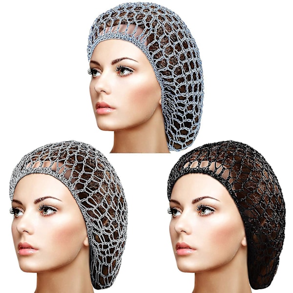 3 kpl Mesh-hiusverkko Pehmeä Rayon-neule Snood-hattu Unihiusverkko Pitkä H