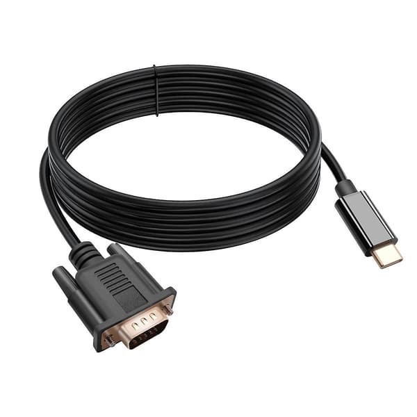 USB-C til VGA-kabel 1,8 m / 5,9 fod, USB Type C til VGA-kabel, Velegnet til USB 3.1-enheder
