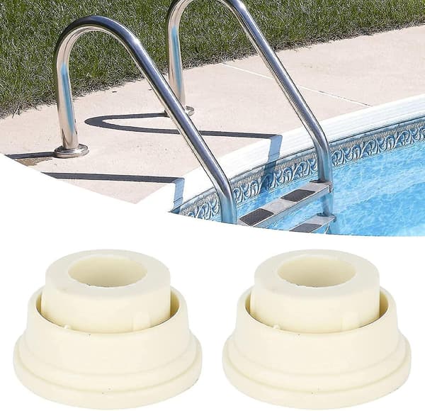 Gummibeskyttere til Pooltrappe, Sæt med To Hvide Beskyttere til Pooltrapper