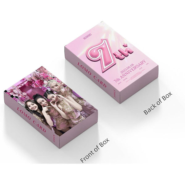 55 kpl Blackpink Lomo-kortteja Blackpink 7. vuosipäivän uusi albumi Kpop BP julistekortti lahjaksi faneille (7. vuosipäivä 2)