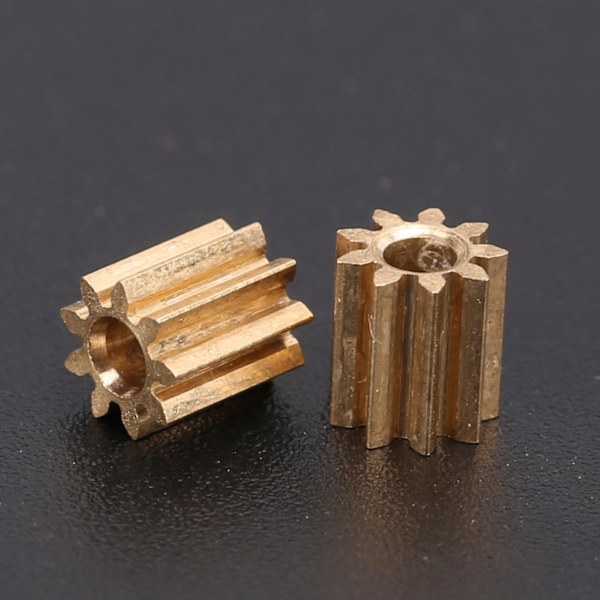 Duplo Intelli Lok Modul 0,5 Motor Pinion Gear Messing Udskiftning - 9 Tænder (2 stk)