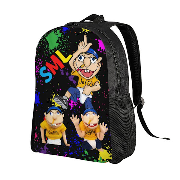 SML Jeffy Logo Unisex Ryggsäck Laptop Skolväska College Student Satchel Lätt Basic Dagryggsäck För Vuxen Tonåring Barn