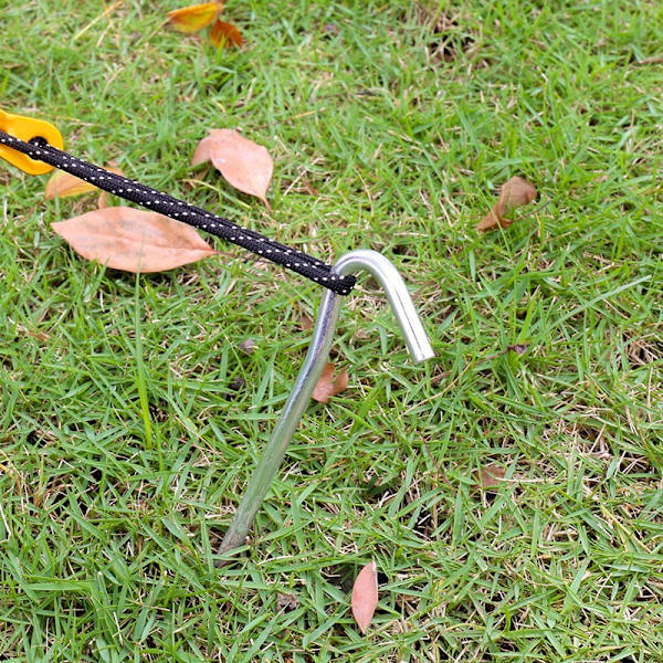 Set med 12 st tältpinnar, 18 cm, extremt stabila markpinnar i aluminiumlegering för camping och utomhuspicknick, vandring, fiske