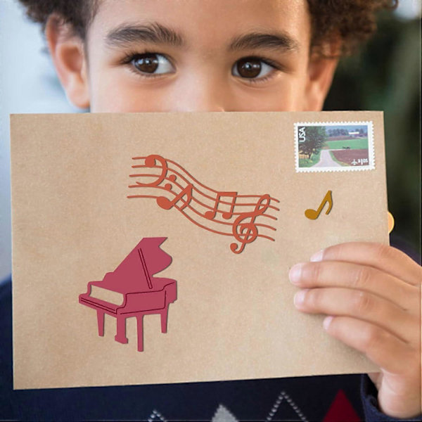 Musikinstrument Piano Gitarr Skärformar för Musikälskare Västerländska Instrument Prägling Schabloner Mall för Dekorativ Prägling Papperskort DIY S