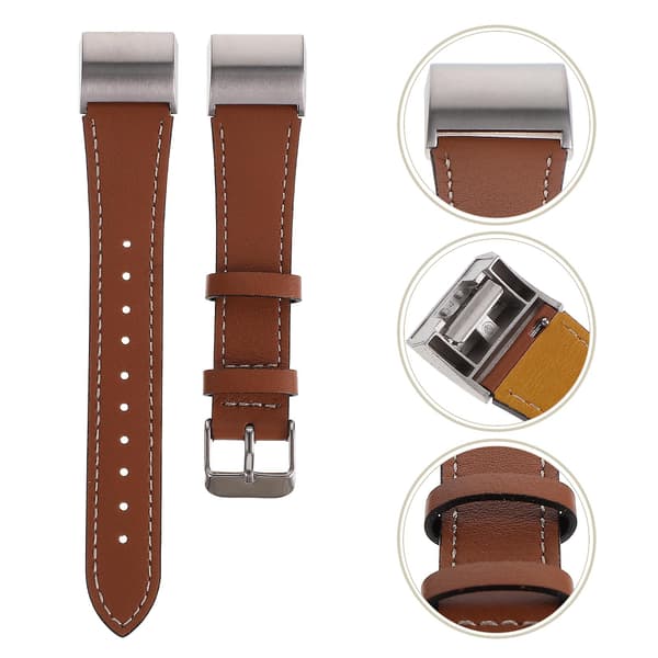 UKCOCO Ekte Ku-skinn Remmer for Fitbit Charge 2 - Brun