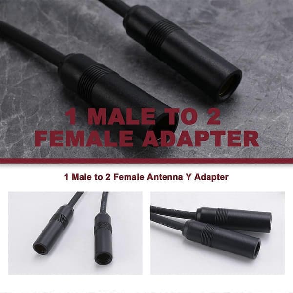1 han til 2 hun Y bilstereo radioantenneadapter sort