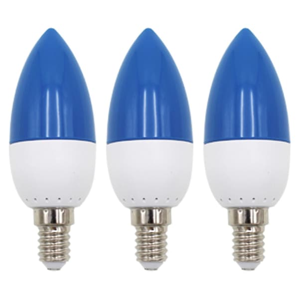3 kpl E14 LED-värilämpölamput, värilämpölamput, sininen