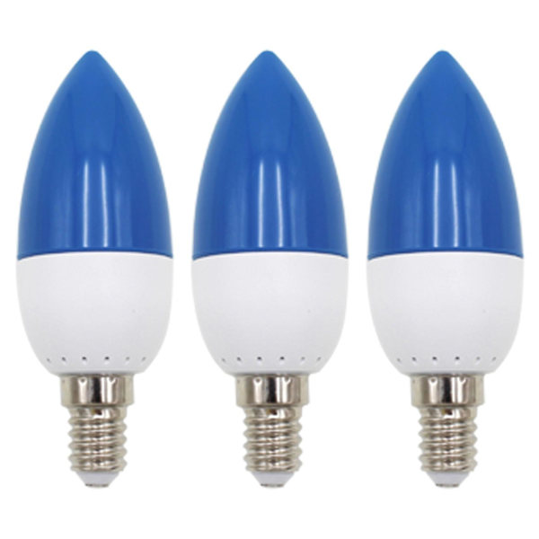 3x E14 LED Färgade Ljustipslampor, Färgade Ljuslampor, Blå