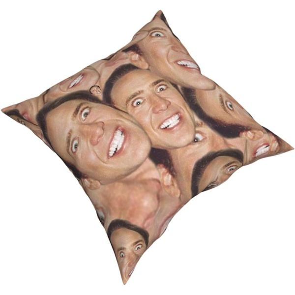 Patrick Nicolas Cage Putevar Trekk Tommer Deksel for Soverom Safa Gaver, Dobbeltsidig Trykt (Putekjerne Ikke Inkludert) 18\"x18\"